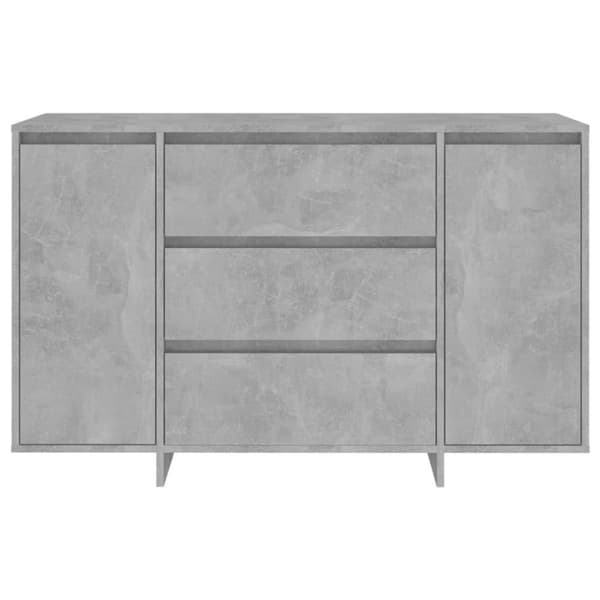 vidaXL Skänk med 3 lådor betonggrå 120x41x75 cm spånskiva