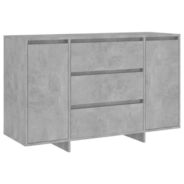 vidaXL Skänk med 3 lådor betonggrå 120x41x75 cm spånskiva