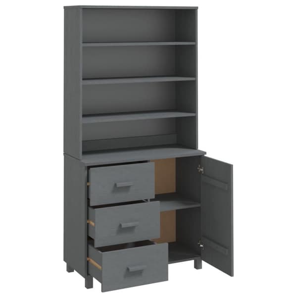 vidaXL Highboard HAMAR heltre furu mørkegrå