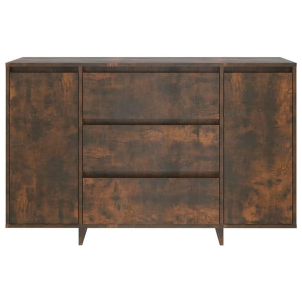 vidaXL Skänk med 3 lådor rökfärgad ek 120x41x75 cm spånskiva