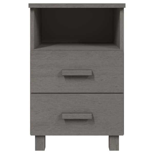 vidaXL sengeskab HAMAR 2 stk. 40x35x62 cm massivt fyrretræ lysegrå