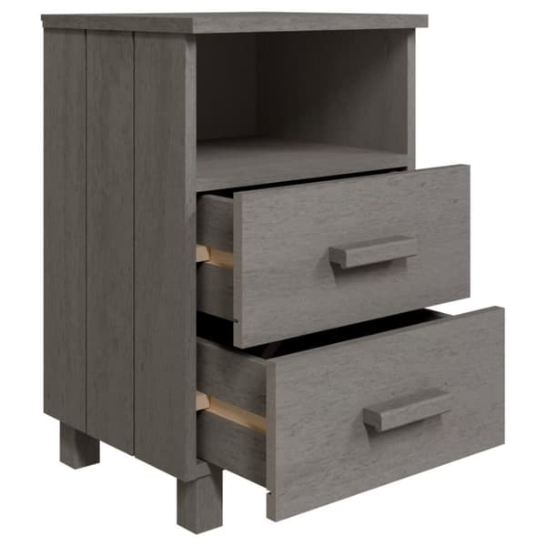 vidaXL sengeskab HAMAR 2 stk. 40x35x62 cm massivt fyrretræ lysegrå