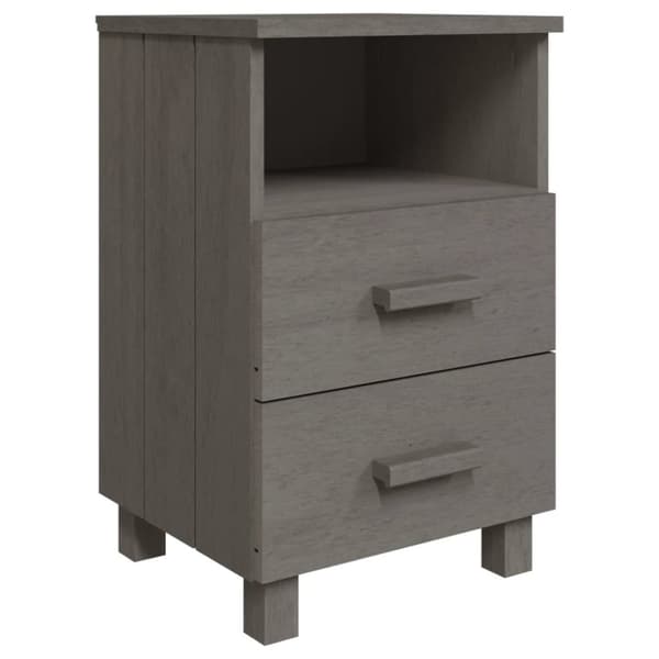 vidaXL sengeskab HAMAR 2 stk. 40x35x62 cm massivt fyrretræ lysegrå