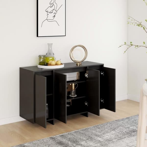 vidaXL skænk 120x41x75 cm spånplade sort