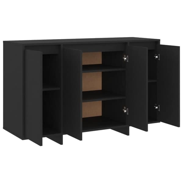 vidaXL skænk 120x41x75 cm spånplade sort