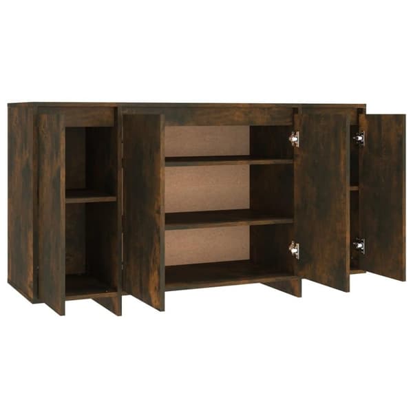 vidaXL skænk 135x41x75 cm spånplade røget egetræsfarve