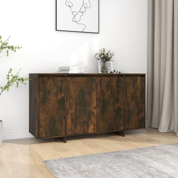vidaXL Skjenk røkt eik 135x41x75 cm sponplate