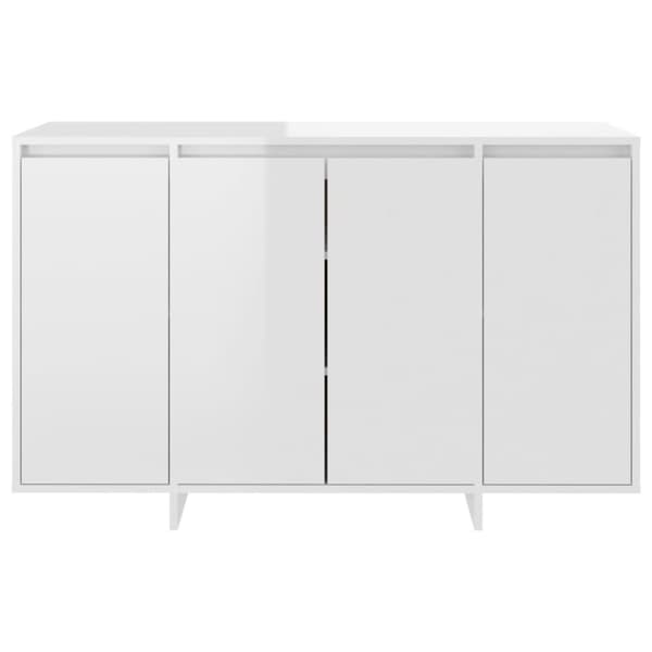 vidaXL Skjenk høyglans hvit 120x41x75 cm konstruert tre