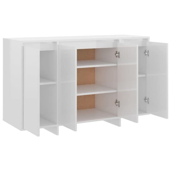 vidaXL Skjenk høyglans hvit 120x41x75 cm konstruert tre