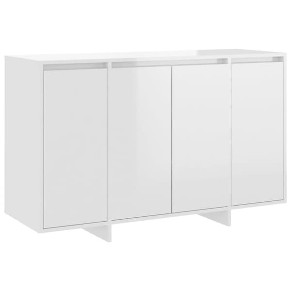 vidaXL Skjenk høyglans hvit 120x41x75 cm konstruert tre
