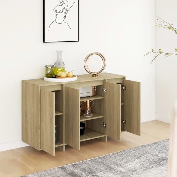 vidaXL Skjenk sonoma eik 120x41x75 cm sponplate