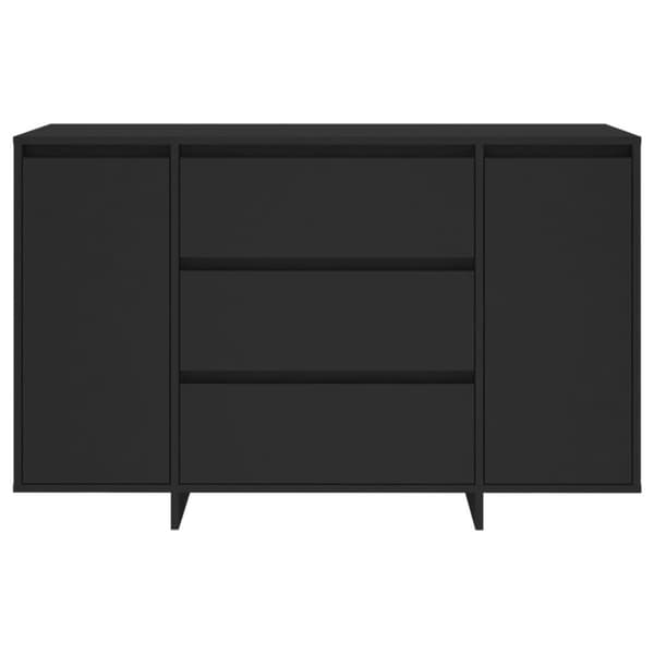 vidaXL skænk med 3 skuffer 120x41x75 cm konstrueret træ sort