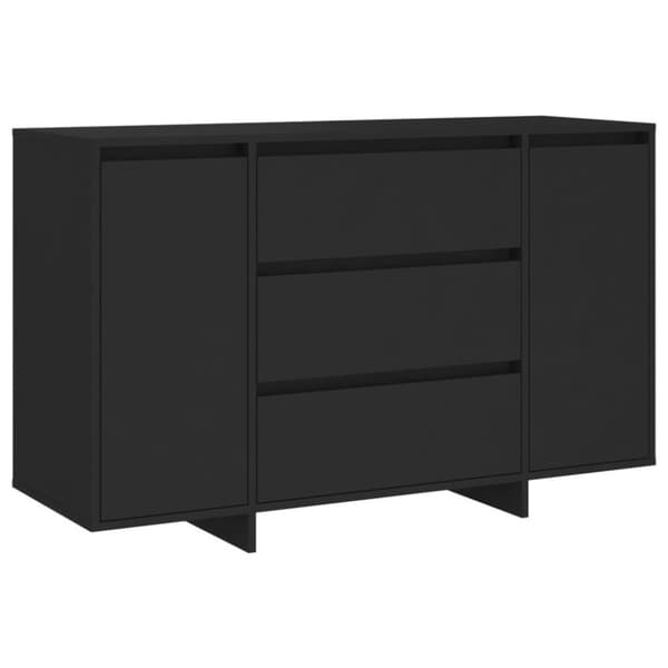 vidaXL skænk med 3 skuffer 120x41x75 cm konstrueret træ sort