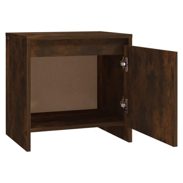 vidaXL sengebord 45x34x44,5 cm spånplade røget egetræsfarve