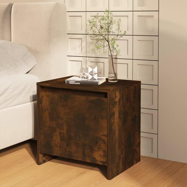 vidaXL sengebord 45x34x44,5 cm spånplade røget egetræsfarve