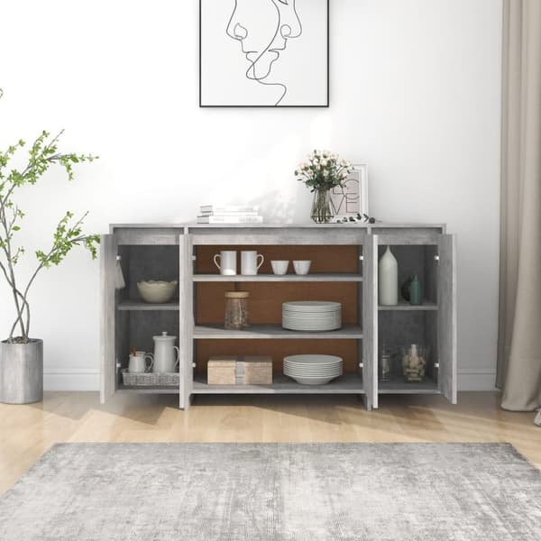 vidaXL skænk 135x41x75 cm spånplade beton
