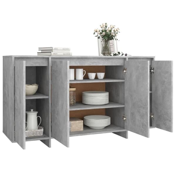 vidaXL skænk 135x41x75 cm spånplade beton