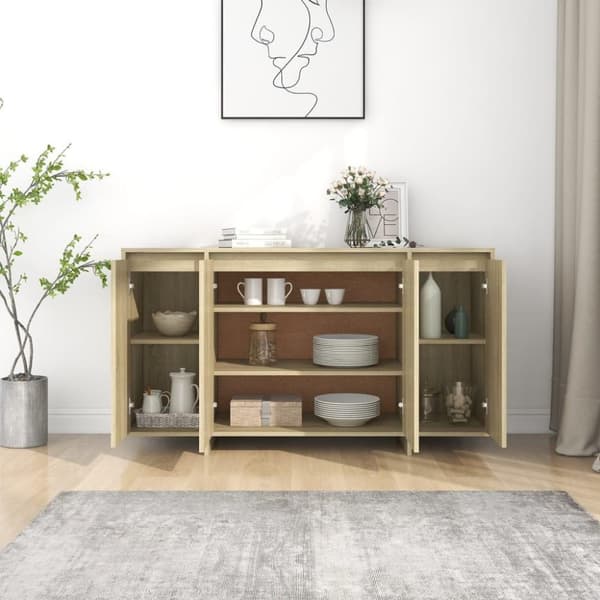 vidaXL Skänk sonoma-ek 135x41x75 cm spånskiva
