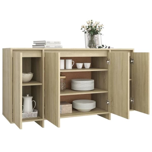 vidaXL Skänk sonoma-ek 135x41x75 cm spånskiva