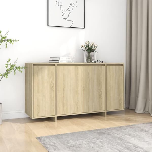 vidaXL Skänk sonoma-ek 135x41x75 cm spånskiva