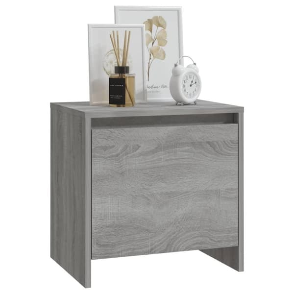 vidaXL sengebord 45x34x44,5 cm spånplade grå sonoma-eg
