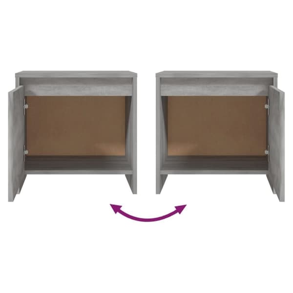 vidaXL sengebord 45x34x44,5 cm spånplade grå sonoma-eg