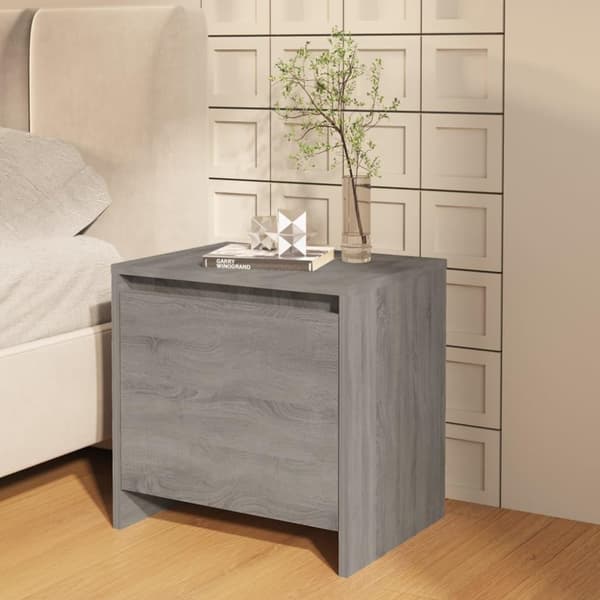 vidaXL sengebord 45x34x44,5 cm spånplade grå sonoma-eg