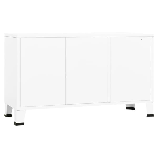 vidaXL Skjenk hvit 105x35x62 cm metall og glass