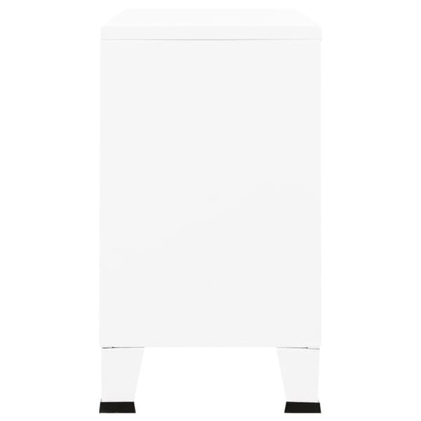vidaXL Senkki valkoinen 105x35x62 cm metalli ja lasi
