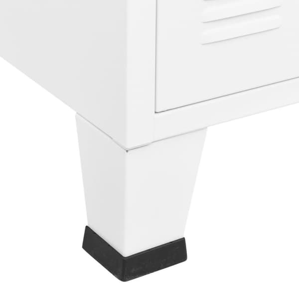 vidaXL Senkki valkoinen 105x35x62 cm metalli ja lasi