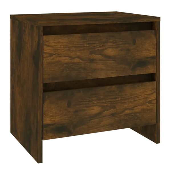vidaXL sengeborde 2 stk. 45x34,5x44,5 cm spånplade røget egetræsfarve
