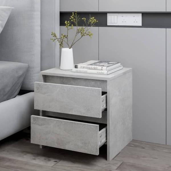 vidaXL Yöpöytä betoninharmaa 45x34,5x44,5 cm lastulevy