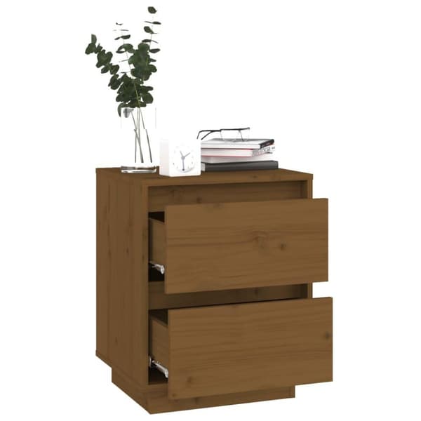 vidaXL Yöpöydät 2 kpl hunajanruskea 40x35x50 cm täysi mänty