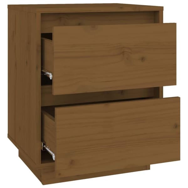 vidaXL Yöpöydät 2 kpl hunajanruskea 40x35x50 cm täysi mänty