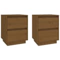 Pikkukuva 2 / 11: vidaXL Yöpöydät 2 kpl hunajanruskea 40x35x50 cm täysi mänty