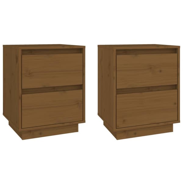 vidaXL Yöpöydät 2 kpl hunajanruskea 40x35x50 cm täysi mänty