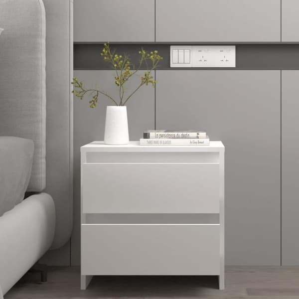 vidaXL Nattbord 2 stk hvit 45x34,5x44,5 cm sponplate