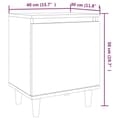 Miniatyrbillede 9 af 11: vidaXL sengeborde 2 stk. massive træben 40x30x50 cm brun egetræsfarve