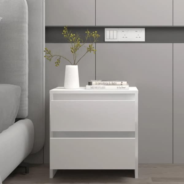 vidaXL sengebord 45x34,5x44,5 cm spånplade hvid