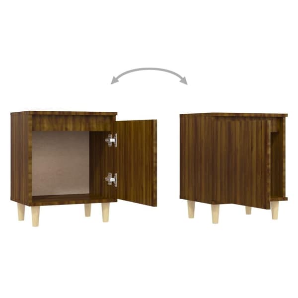vidaXL Nattbord med ben i heltre 2 stk brun eik 40x30x50 cm