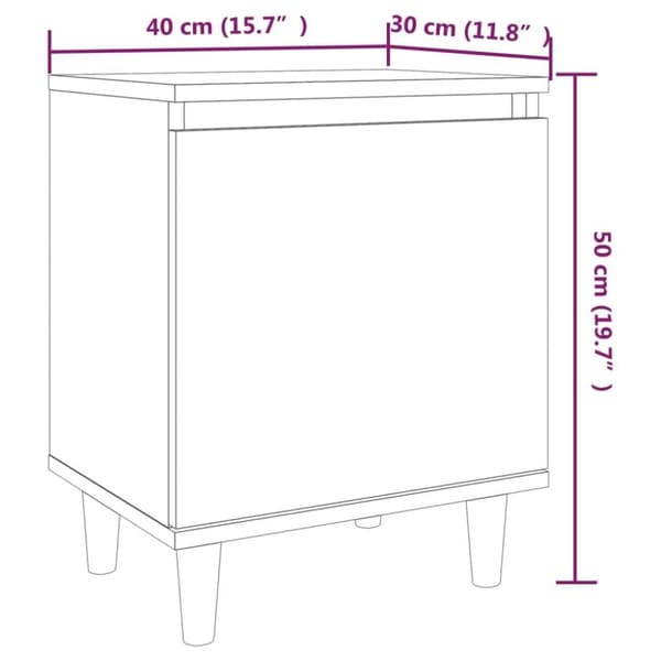vidaXL Nattbord med ben i heltre 2 stk brun eik 40x30x50 cm