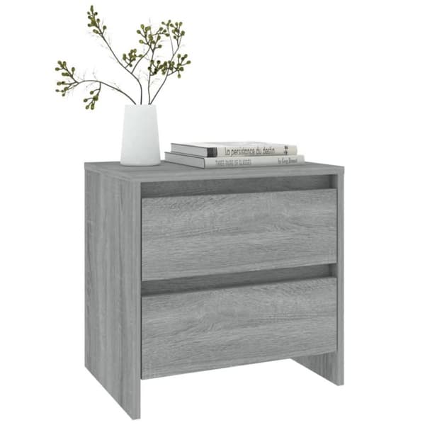 vidaXL Nattbord 2 stk grå sonoma eik 45x34,5x44,5 cm sponplate