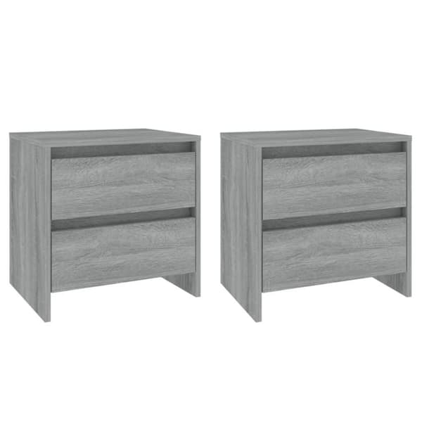 vidaXL Nattbord 2 stk grå sonoma eik 45x34,5x44,5 cm sponplate
