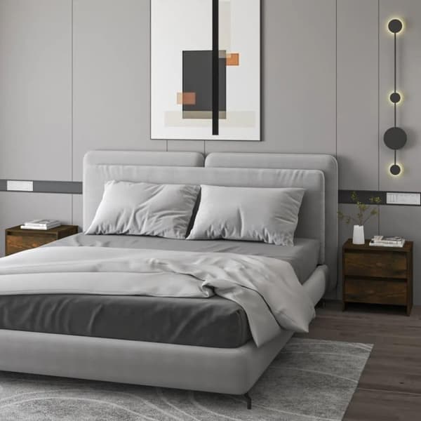 vidaXL Nattbord 2 stk røkt eik 45x34,5x44,5 cm sponplate