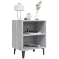 Miniatyrbillede 3 af 9: vidaXL sengebord med metalben 40x30x50 cm grå sonoma-eg