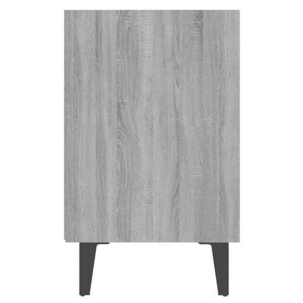 vidaXL sengebord med metalben 40x30x50 cm grå sonoma-eg