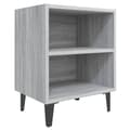 Miniatyrbillede 1 af 9: vidaXL sengebord med metalben 40x30x50 cm grå sonoma-eg