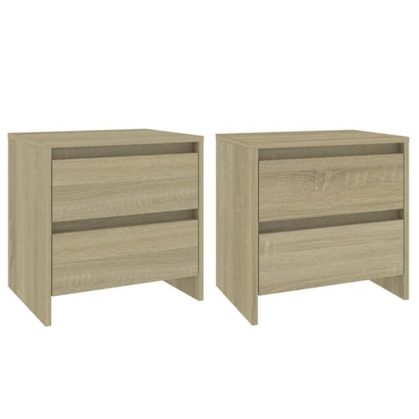 vidaXL Yöpöydät 2 kpl Sonoma-tammi 45x34,5x44,5 cm lastulevy