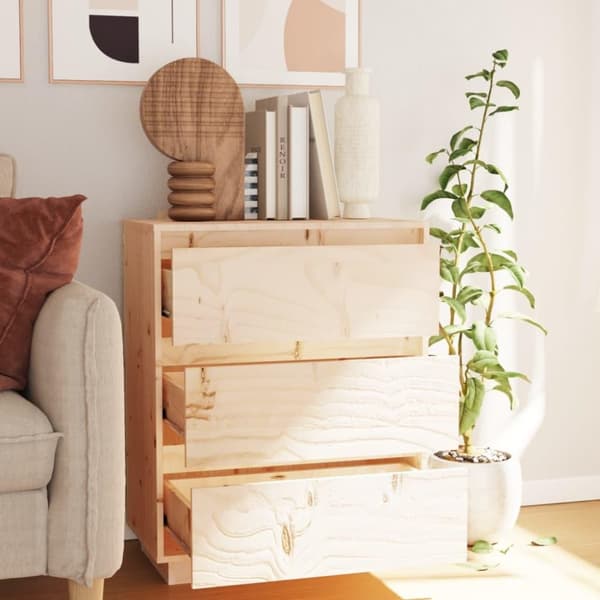 vidaXL Skjenk 60x34x75 cm heltre furu