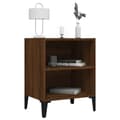 Miniatyrbilde 4 av 10: vidaXL Nattbord med metallben 2 stk brun eik 40x30x50 cm